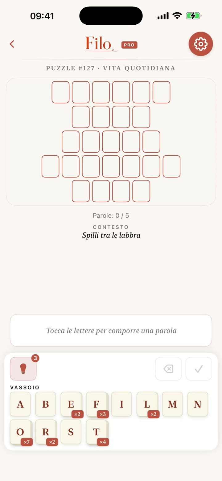 Trova cinque parole — Hilo